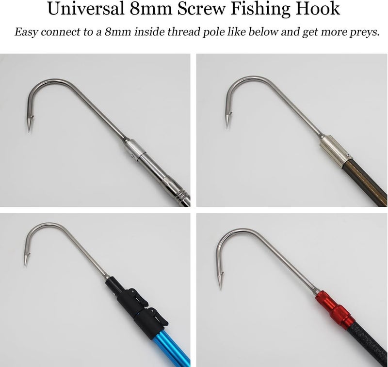 Dutiplus Telescopic Fish Gaff with 1~5 Teeth Assorted harpoons Barbed, Sea and Ice Fishing Spear Gig for Hunting Fish Frog Mole - Image 5